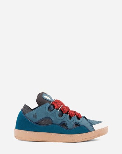Lanvin Bőr Curb Sneakers Férfi Tornacipő Kék | HU21235