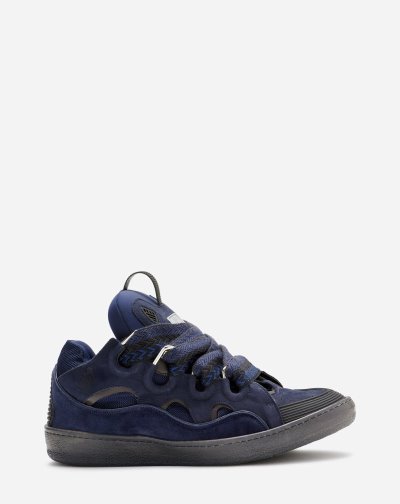 Lanvin Bőr Curb Sneakers Férfi Tornacipő Sötétkék | HU24837