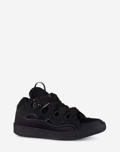 Lanvin Bőr Curb Sneakers Férfi Tornacipő Fekete | HU27290