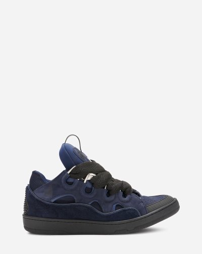 Lanvin Bőr Curb Sneakers Férfi Tornacipő Sötétkék | HU35916