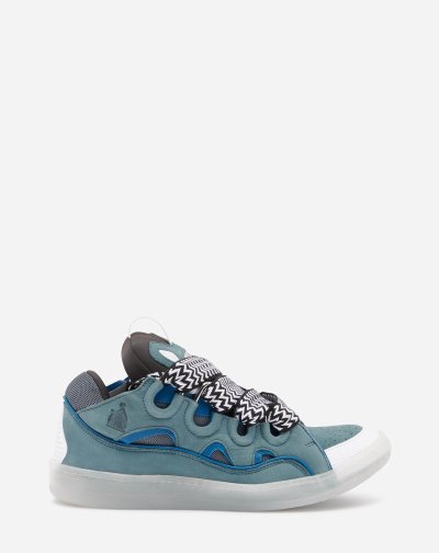 Lanvin Bőr Curb Sneakers Férfi Tornacipő Zöld Szürke | HU44478