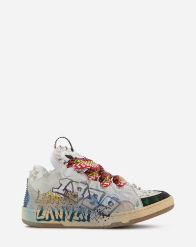 Lanvin Bőr Curb Sneakers Férfi Tornacipő Fehér | HU46280