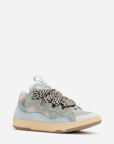 Lanvin Bőr Curb Sneakers Férfi Tornacipő Világos Kék | HU73798
