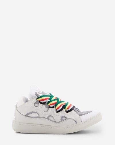 Lanvin Bőr Curb Sneakers Férfi Tornacipő Fehér | HU85363