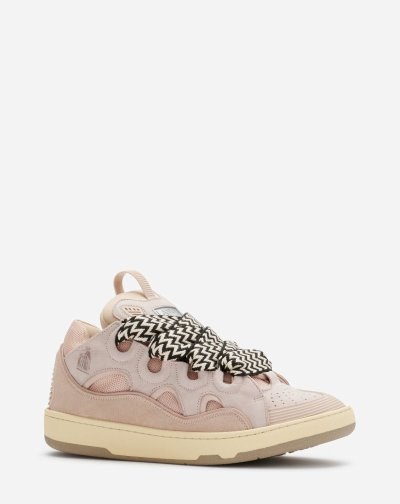 Lanvin Bőr Curb Sneakers Női Tornacipő Bordó | HU75596