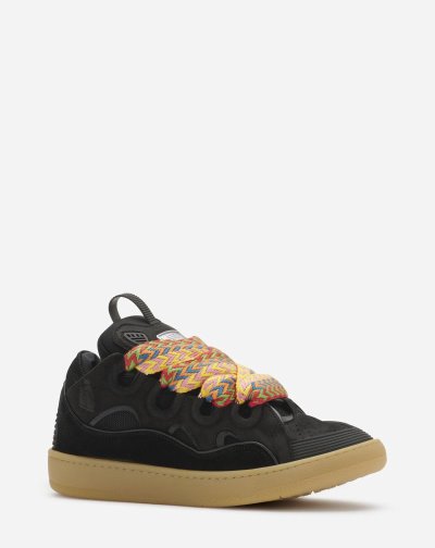 Lanvin Bőr Curb Sneakers Női Tornacipő Fekete | HU97571