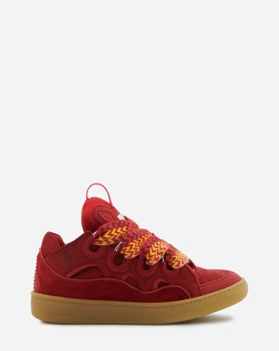 Lanvin Bőr Curb Sneakers Női Tornacipő Piros | HU13559