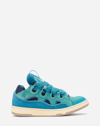 Lanvin Bőr Curb Sneakers Női Tornacipő Türkiz | HU68455
