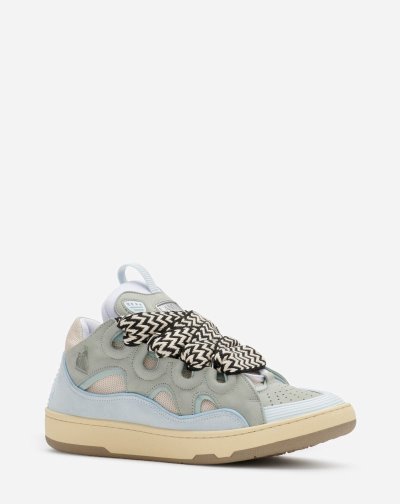Lanvin Bőr Curb Sneakers Női Tornacipő Világos Kék | HU75513