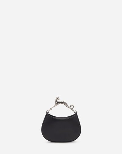 Lanvin Bőr Nano Hobo Cat Bag Női Hobó Táska Fekete | HU84624
