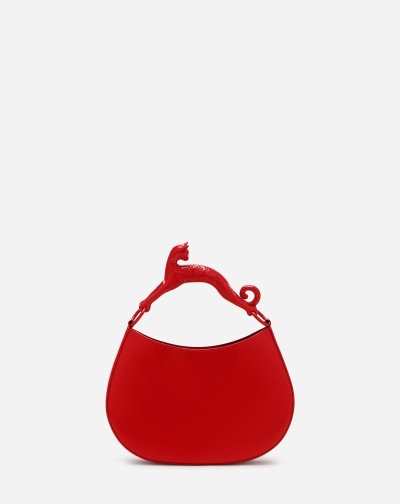 Lanvin Bőr Pm Hobo Cat Bag Női Hobó Táska Piros | HU09906