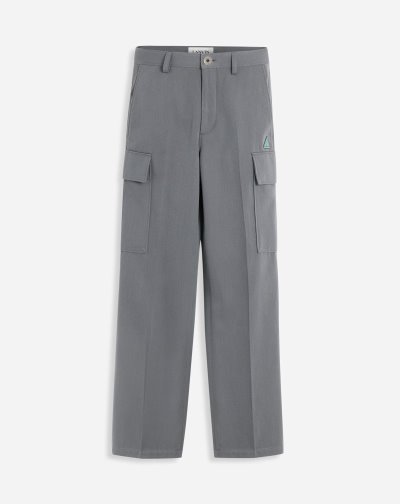 Lanvin Cargo Pants With Embroidered Lanvin Triangle Logo Férfi Nadrág Szürke | HU73089
