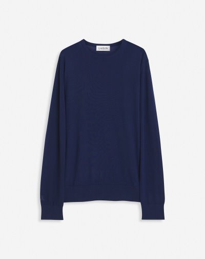 Lanvin Cashmere Round Neck Pulóver Férfi Pulóverek Kék | HU52107