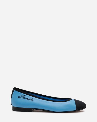 Lanvin Classic Bőr Ballet Pumps Női Körömcipő Világos Kék | HU61744