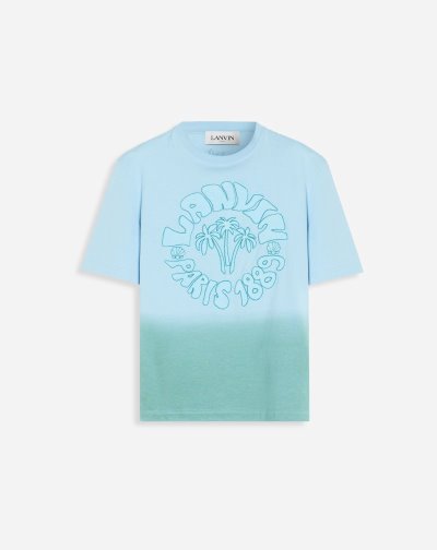 Lanvin Classic Lanvin Wave T Shirts Férfi Póló Zöld | HU20501