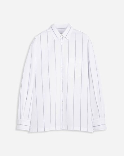 Lanvin Csíkos Alkalmi Shirts Férfi Ingek Fehér Kék | HU34006