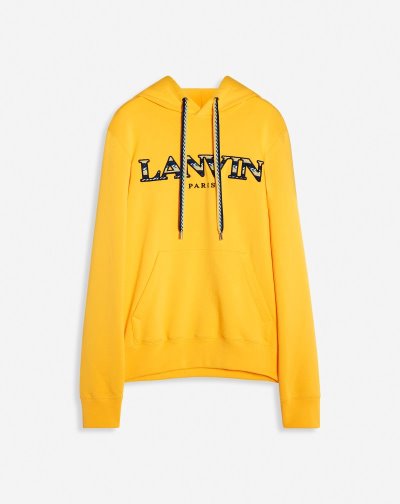 Lanvin Curb Embroidered Csuklyás Pulóver Férfi Pulóverek Sárga | HU63360