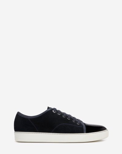 Lanvin Dbb1 Velúr And Lakkbőr Bőr Sneakers Férfi Tornacipő Fekete | HU01114