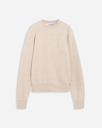 Lanvin Embossed Sweatshirt Férfi Pulóverek Bézs | HU01620
