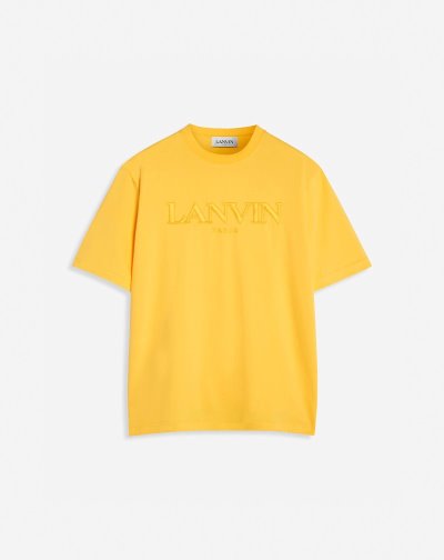 Lanvin Embroidered T Shirts Férfi Póló Sárga | HU96673