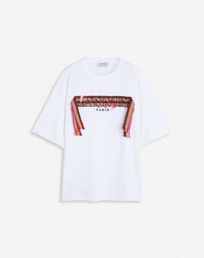 Lanvin Oversized Curb Csipke T Shirts Férfi Póló Fehér | HU26453