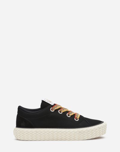Lanvin Pamut Vászon Curbies Sneakers Női Tornacipő Fekete | HU79002