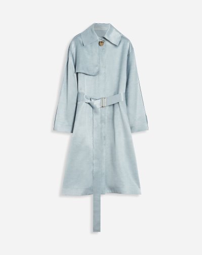 Lanvin Satin Trench Coat Női Viharkabát Szürke | HU97925