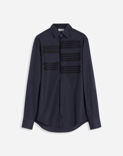 Lanvin Shirts With Grosgrain Details Férfi Ingek Kék | HU34601