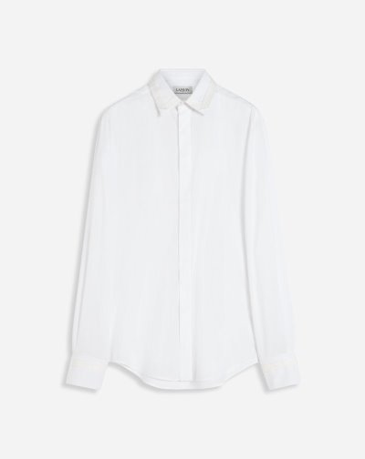 Lanvin Shirts With Grosgrain Details Férfi Ingek Krém | HU84589