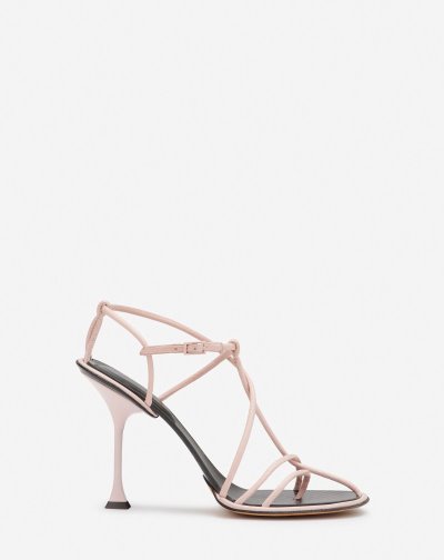 Lanvin Straplight Bőr Sandals Női Szandál Rózsaszín Rózsaszín | HU07466