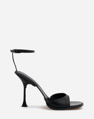 Lanvin Straplight Bőr Sandals Női Szandál Fekete Fekete | HU92954