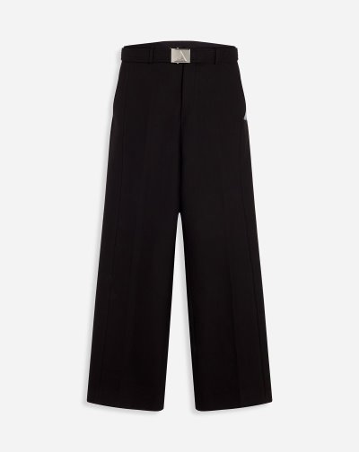 Lanvin Structured Pants With Belt Férfi Nadrág Fekete | HU44431