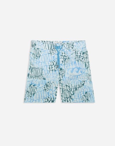 Lanvin Swim Shorts With Lanvin Wave Logo Férfi Rövidnadrág Zöld | HU33558