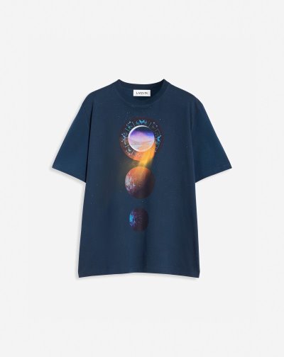 Lanvin T Shirts With Sci-fi Print Férfi Póló Sötétkék | HU63904