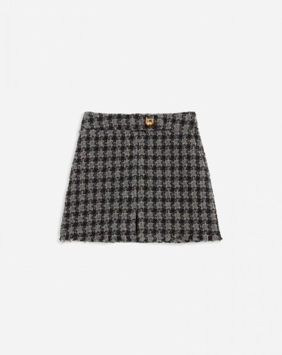 Lanvin Tweed Mini Skirt Női Szoknya Fekete Szürke | HU50361