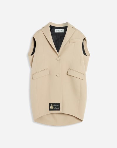 Lanvin Ujjatlan Jacket Női Kabát Világos Bézs | HU54680