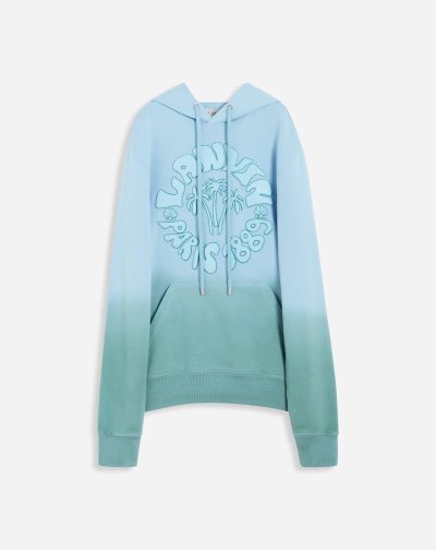 Lanvin Wave Logo Hoodie Férfi Kapucnis Pulóver Zöld | HU33373